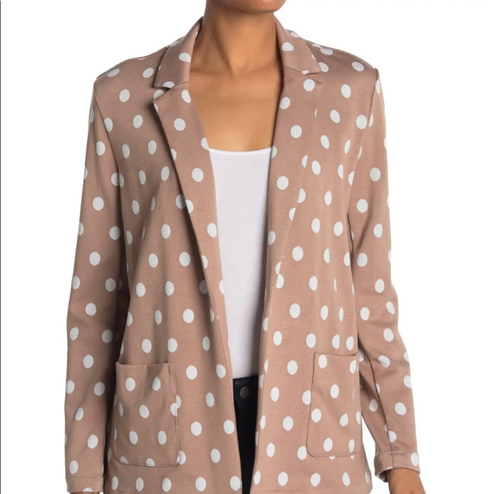Polka dot tan blazer
